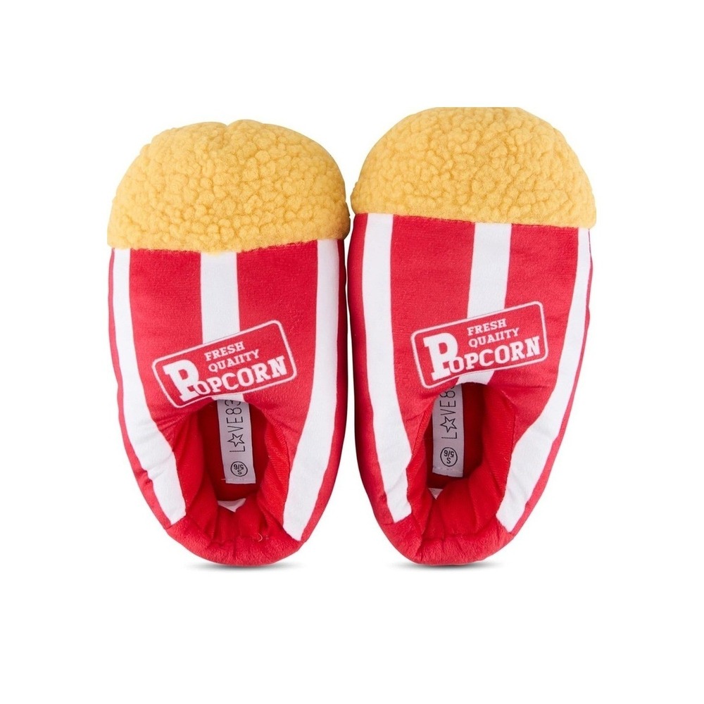 Love 83 Red and Yellow Popcorn Slippers